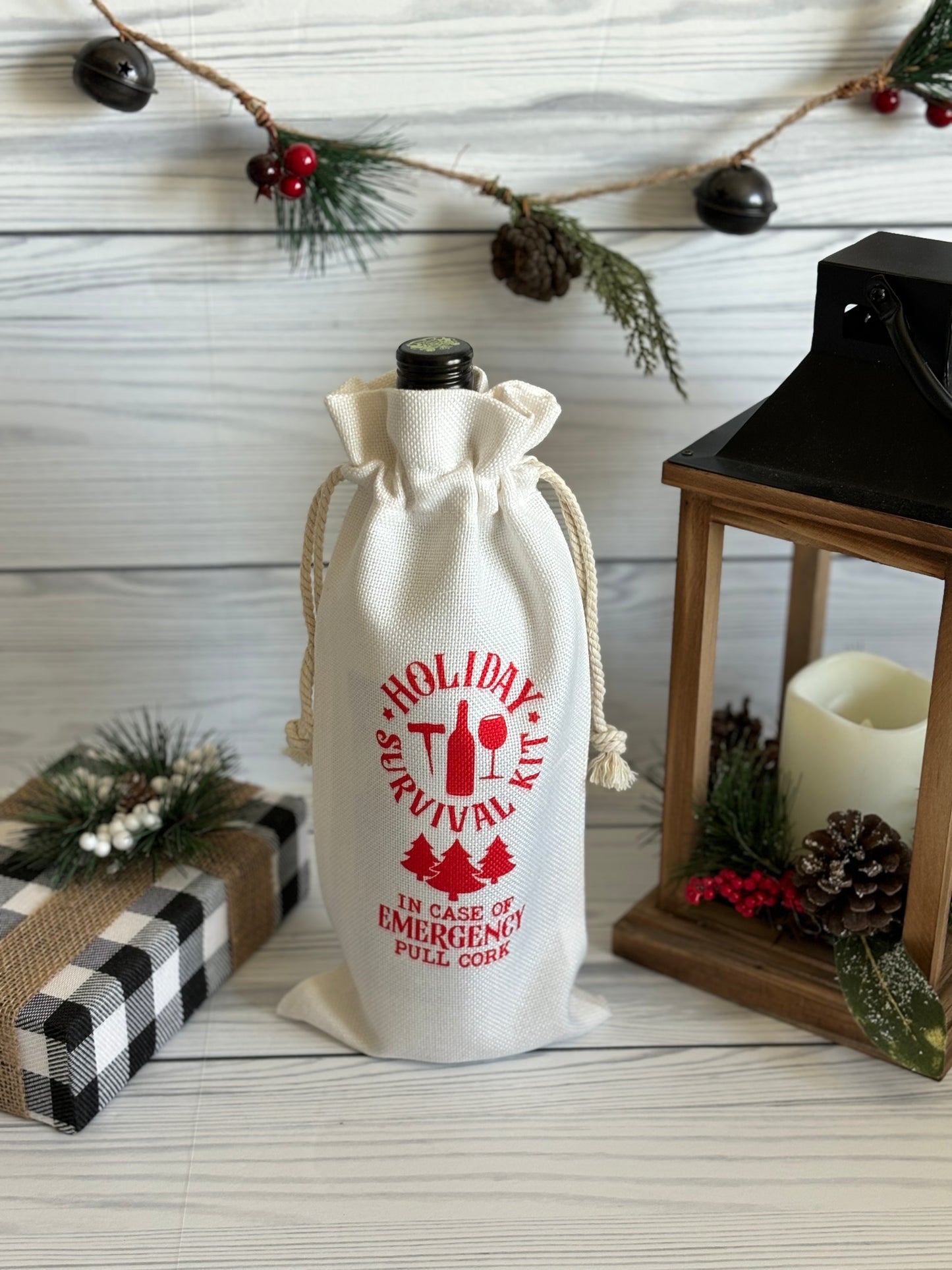 Wine Drawstring Bag